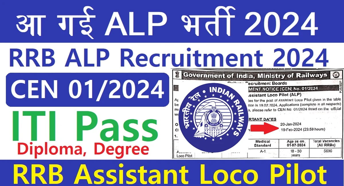 RRB ALP Recruitment 2024 RRB Loco Pilot ALP CEN 01/2024 Apply Online
